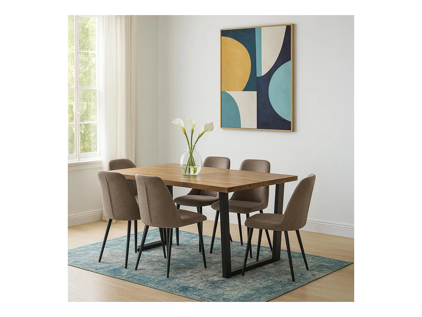 Esszimmertisch MCW-O61, Walnuss-Optik