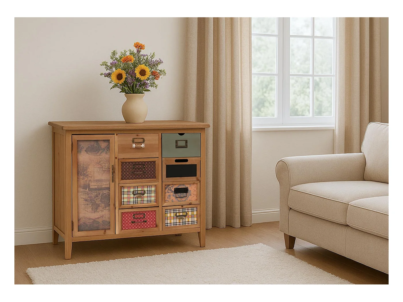 Apothekerkommode MCW-O63, Korpus natur