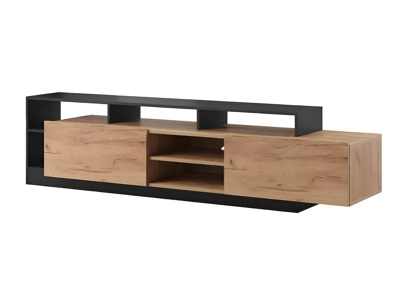 Mur TV Alva/portes tournantes/espace de rangement/