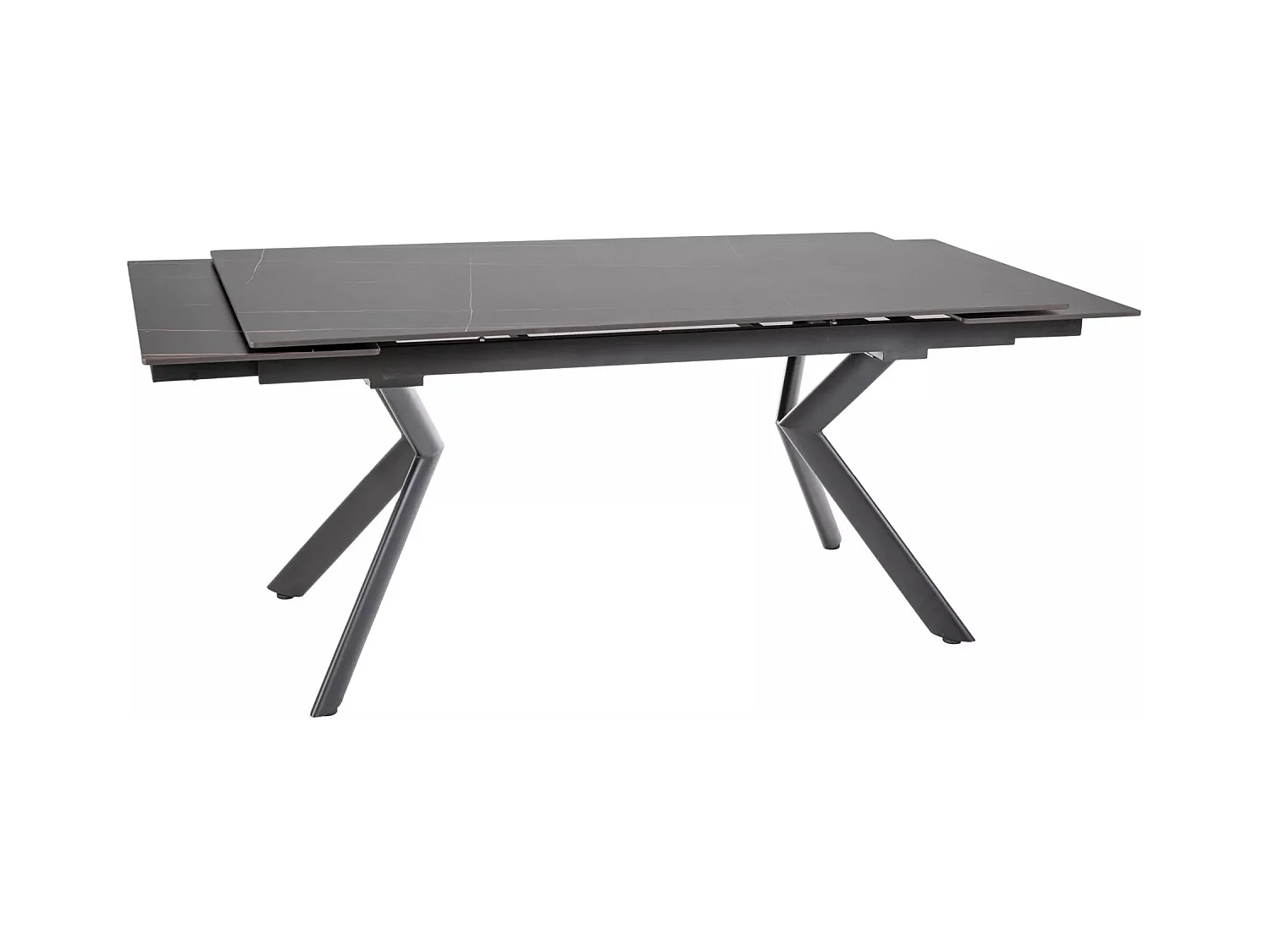 Table à manger Norton/Céramique/Métal/Extensible/Noir