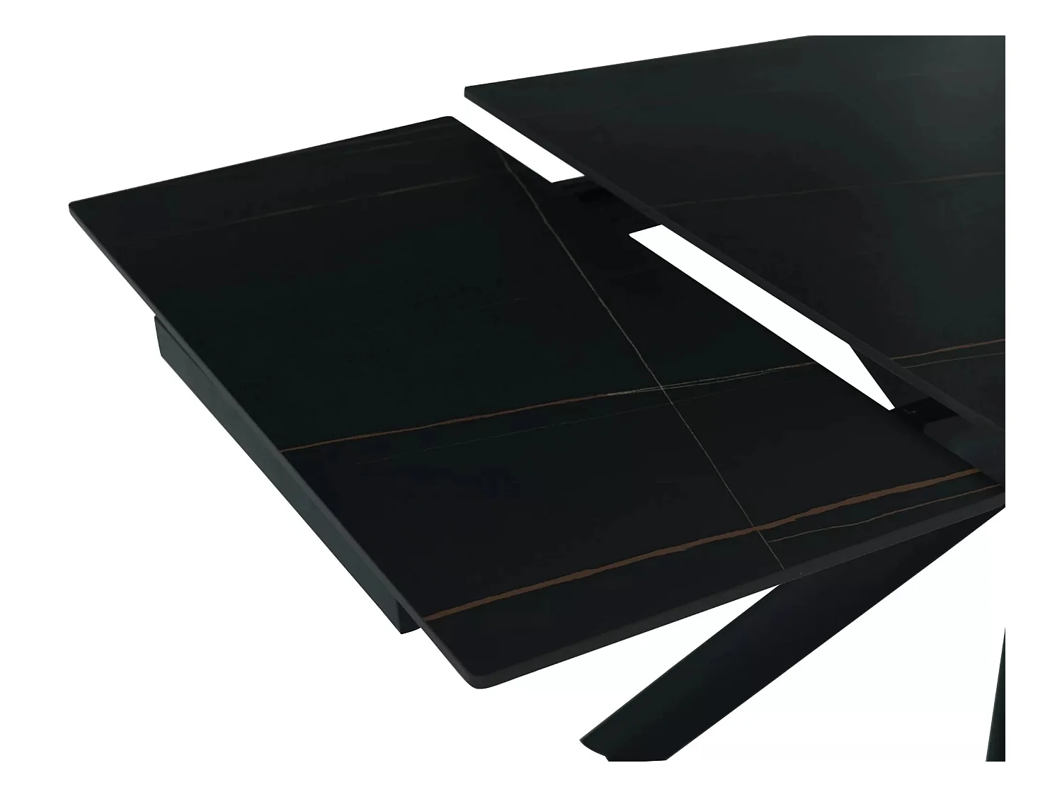 Table à manger Norton/Céramique/Métal/Extensible/Noir