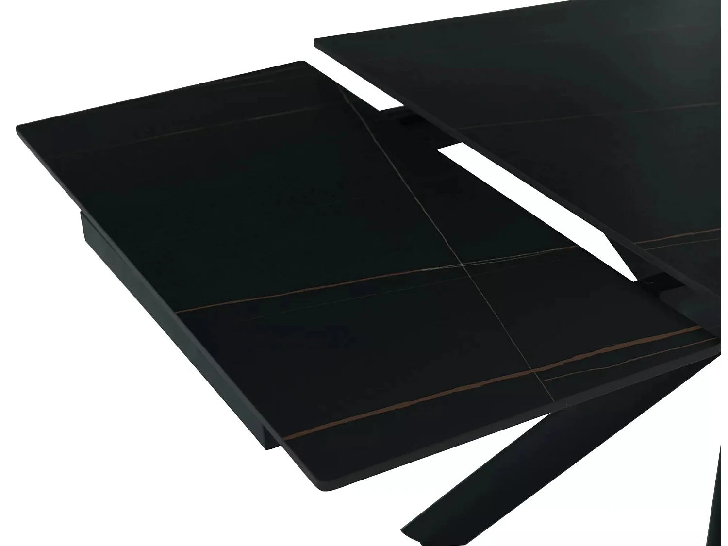 Table à manger Norton/Céramique/Métal/Extensible/Noir