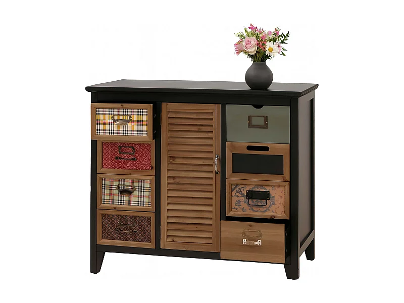 Commode de pharmacien MCW-O63,  corps noir