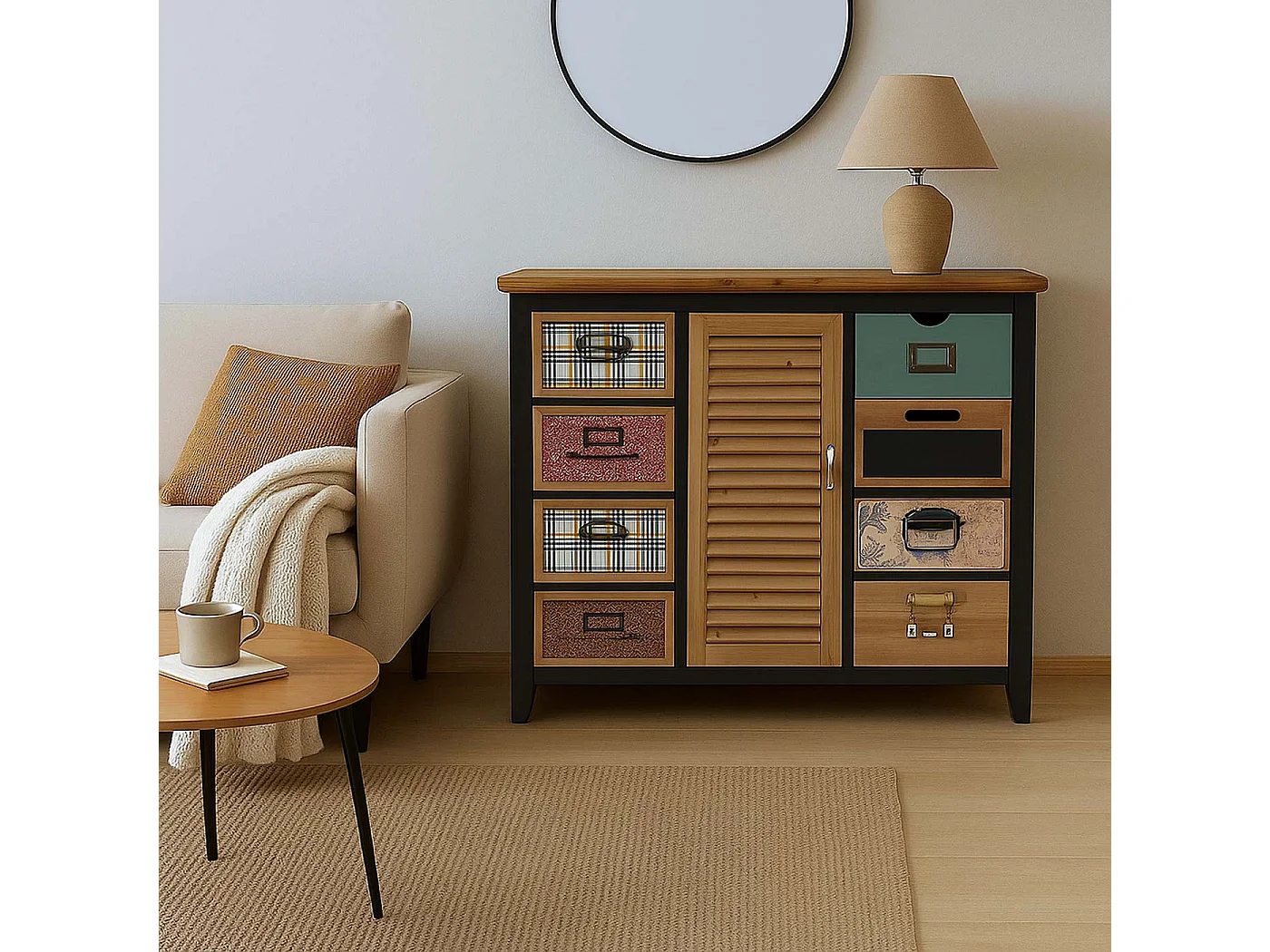 Komoda aptekarska MCW-O63,  korpus czarny