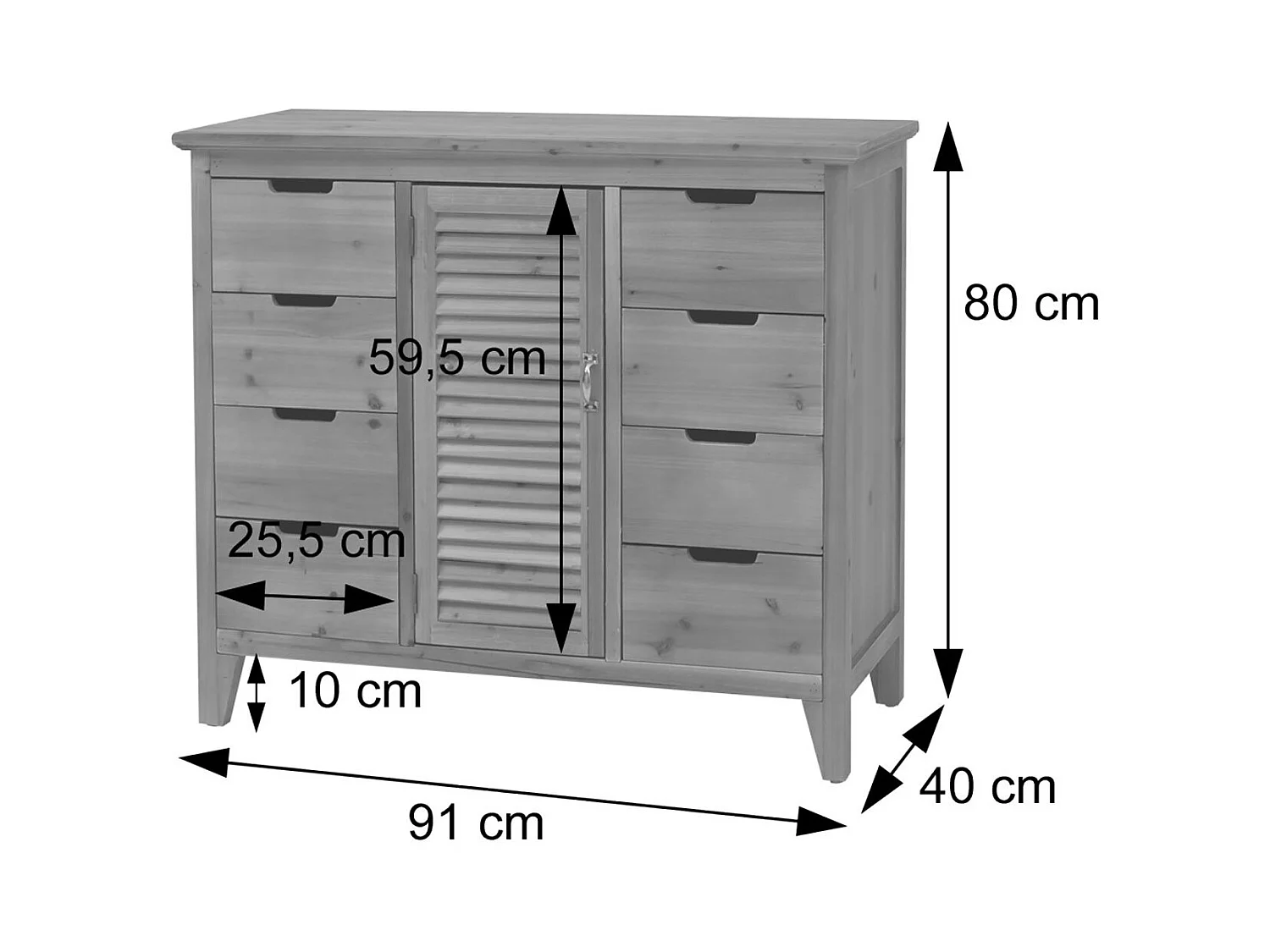 Apothekerkommode MCW-O63, Korpus schwarz