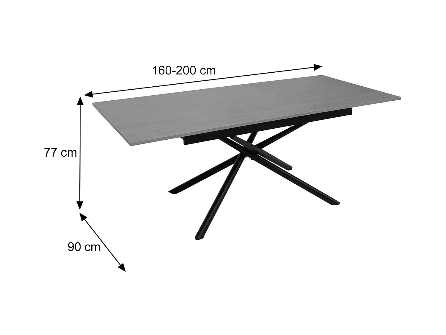 Esszimmertisch MCW-O57, Marmor-Optik grau
