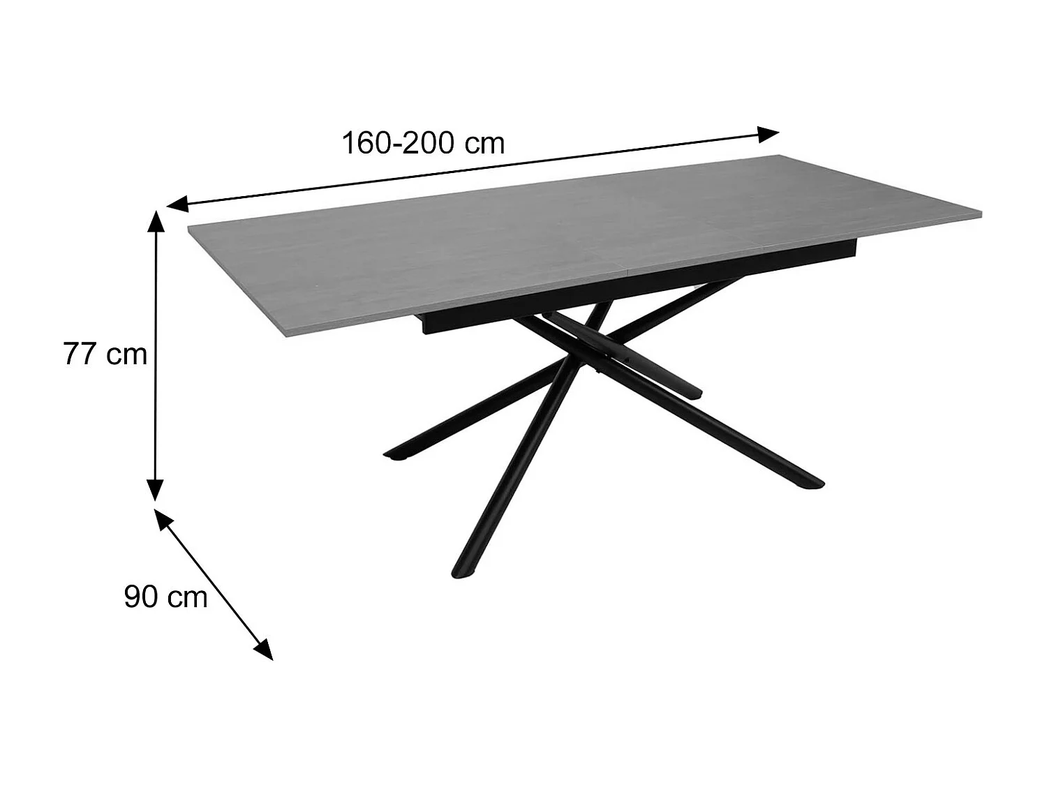 Stół do jadalni MCW-O57,  wygląd marmuru szary
