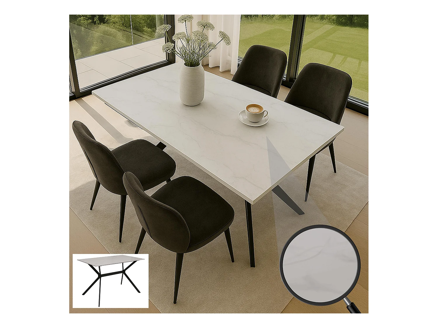 Mesa de jantar MCW-O58,  branco