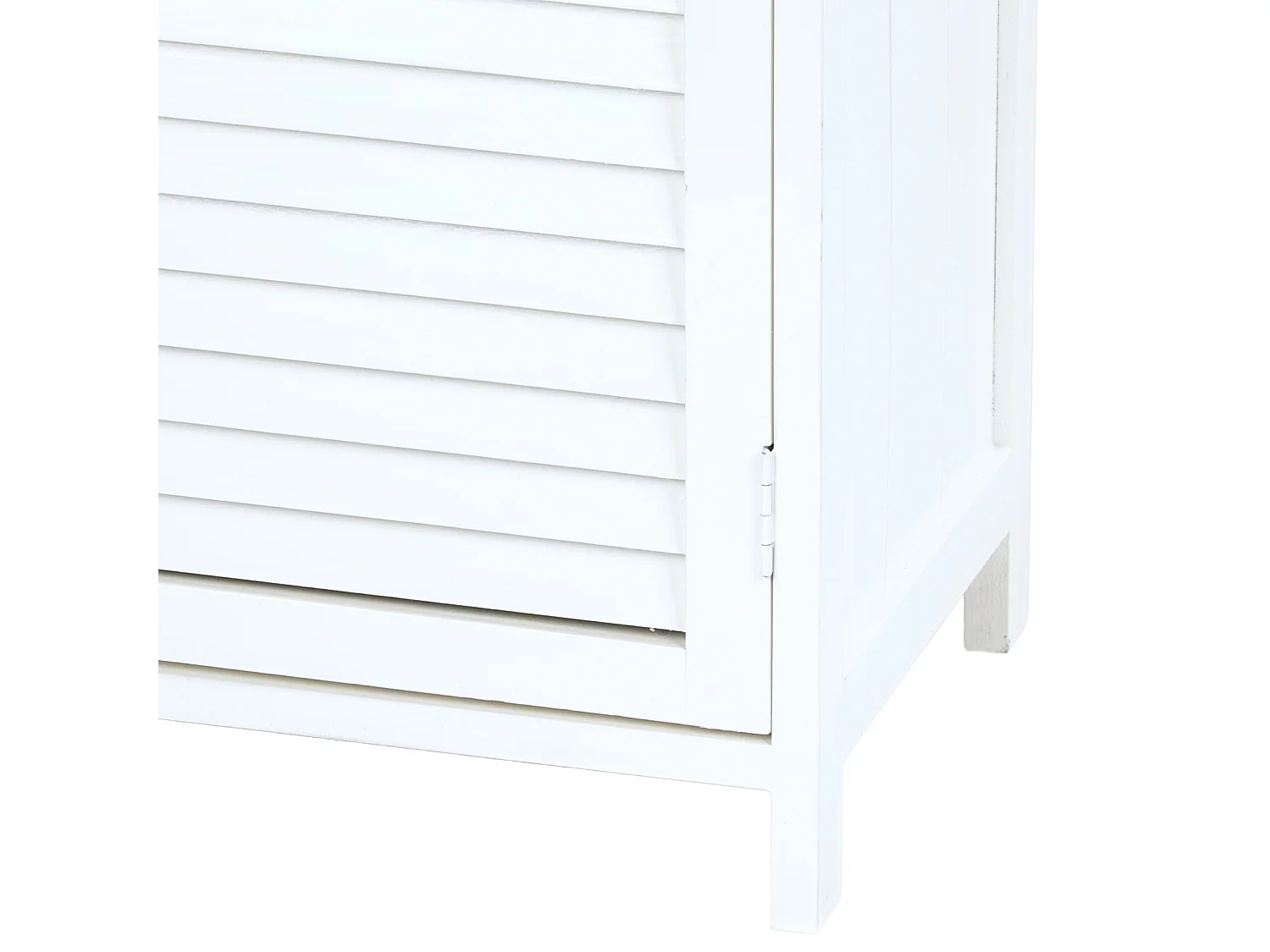 ARMOIRE DE BAIN Korg Bois massif en acajou, 1 panier couleurs naturelles, blanc