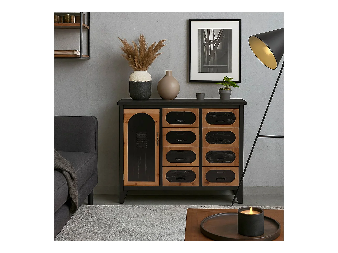 Komoda aptekarska MCW-O63,  korpus czarny