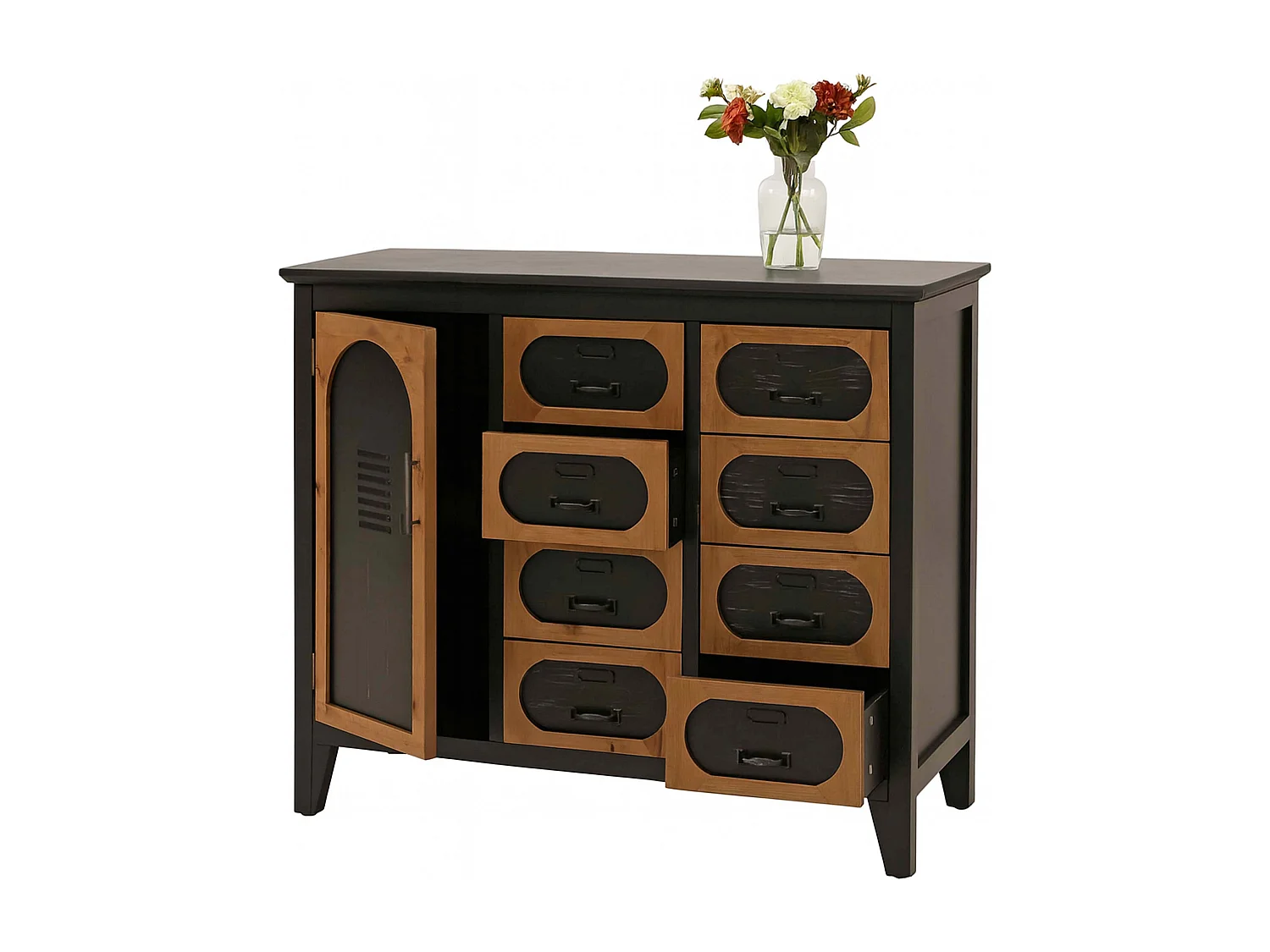 Apothekerskast MCW-O63,  behuizing zwart