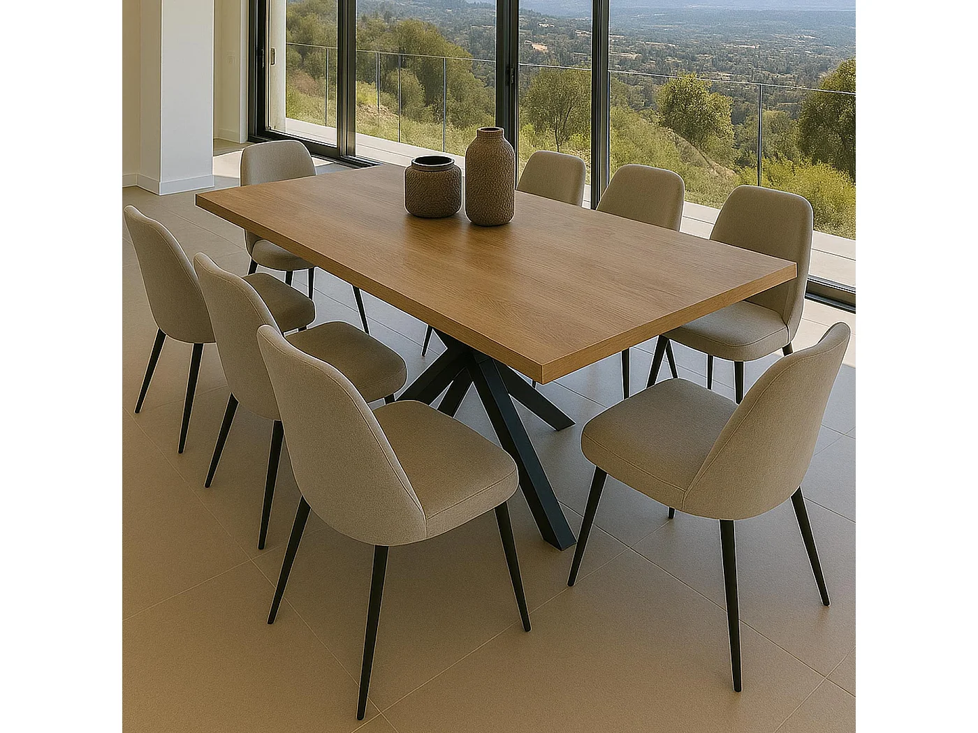 Esszimmertisch MCW-O55, Walnuss-Optik