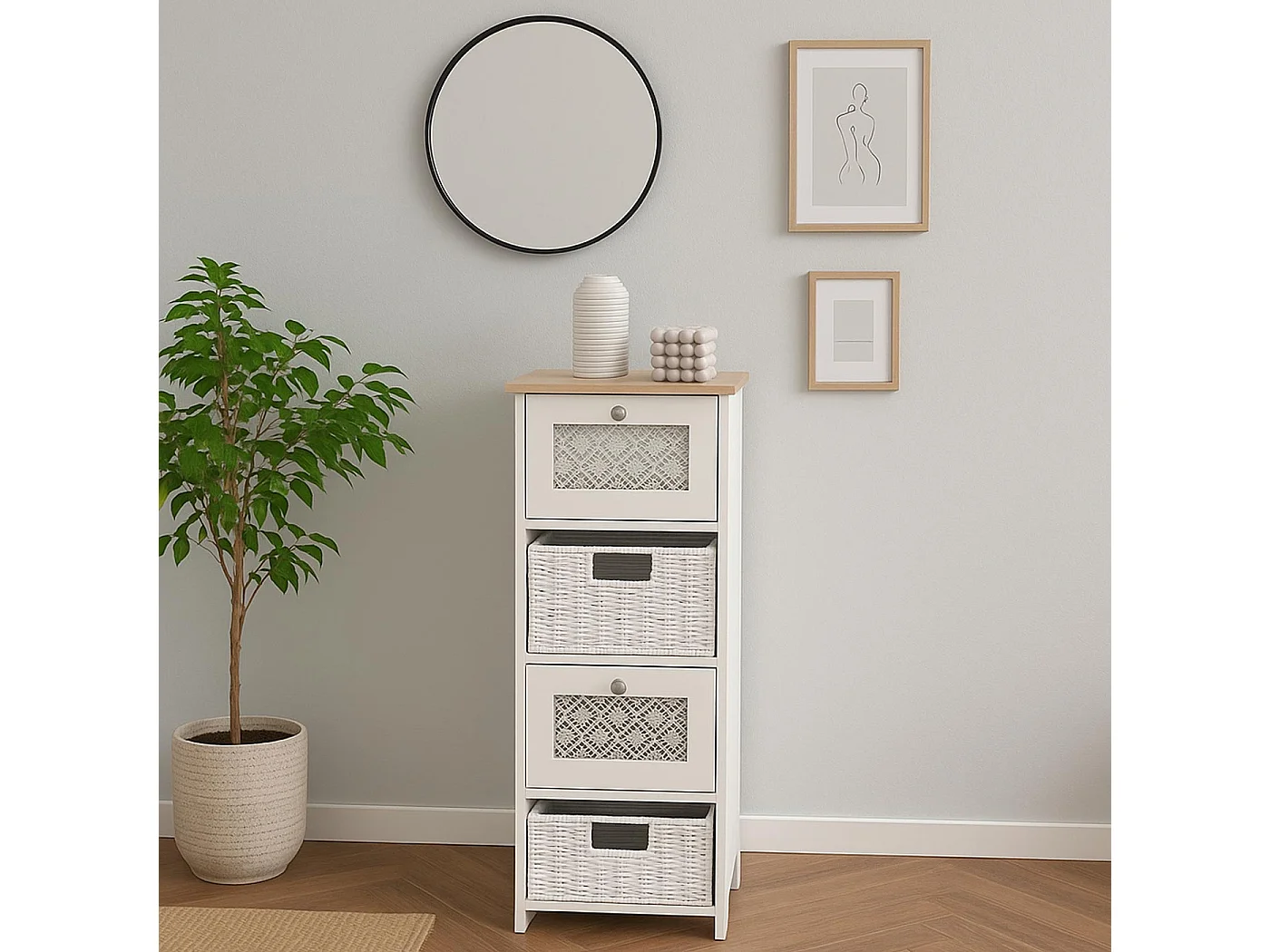 Cómoda MCW-O75,  branco natural