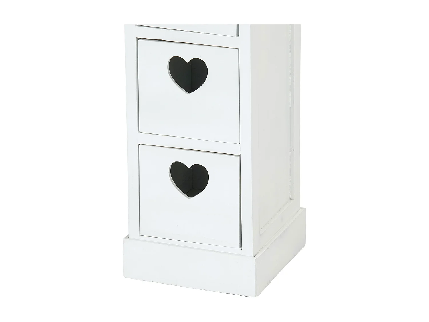 ARMOIRE Cœur avec 4 tiroirs bois couleurs naturelles, blanc