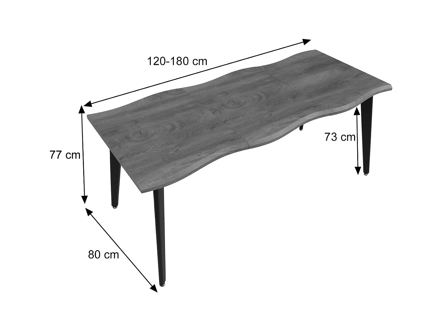Table de salle à manger MCW-O60,  aspect noyer