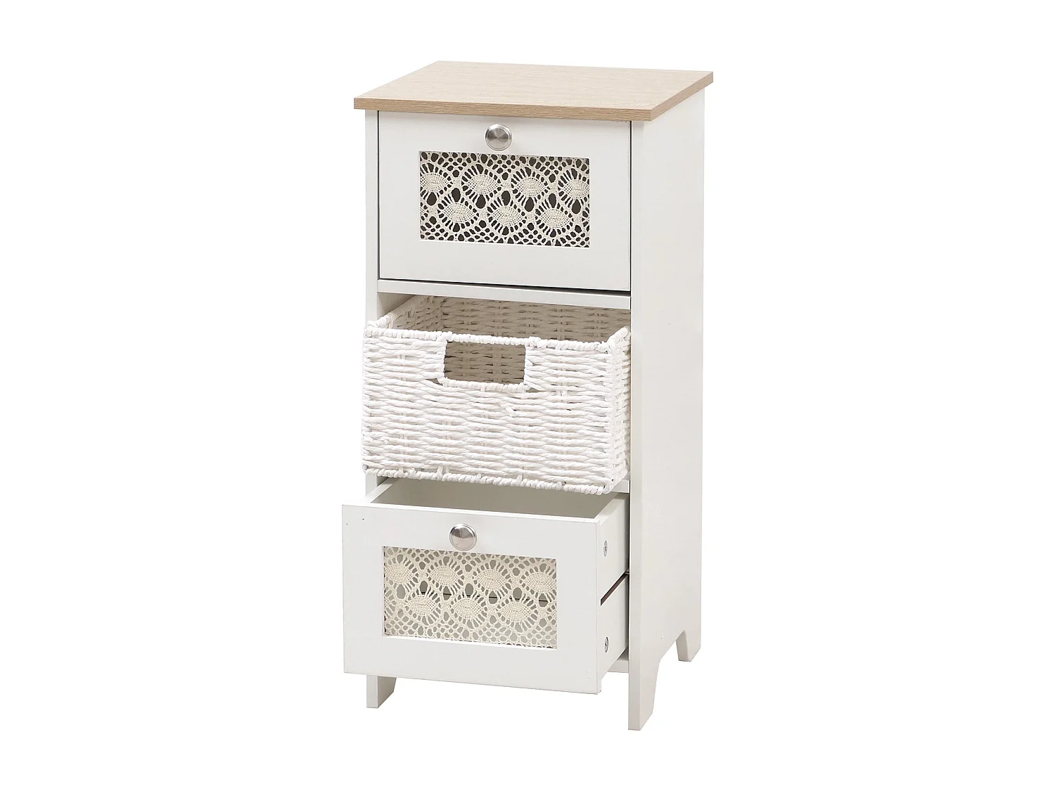 Kommode MCW-O75, Natur-weiß