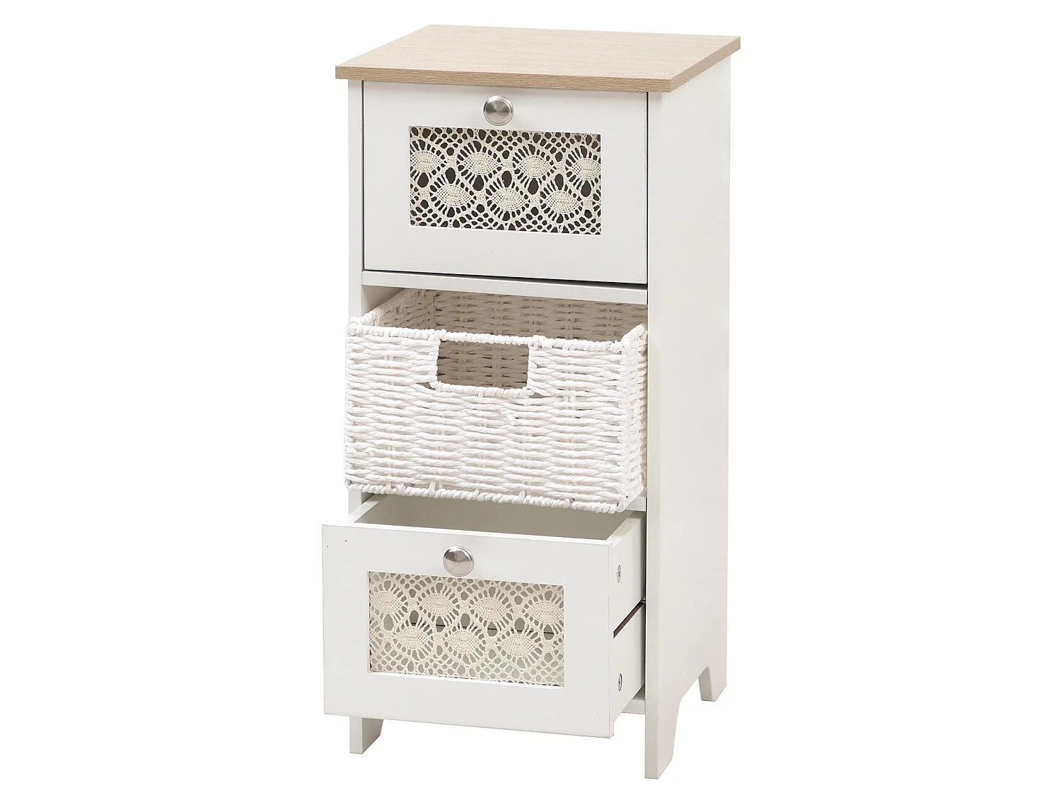 Komoda MCW-O75,  naturalny-biały