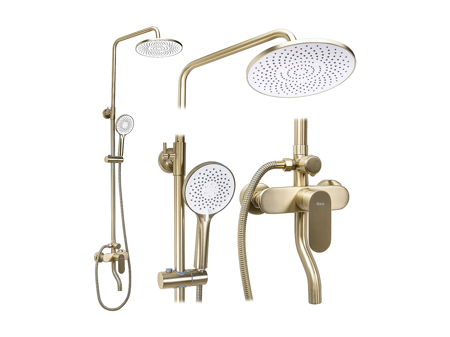 Set Doccia Rea Drop Brush Gold