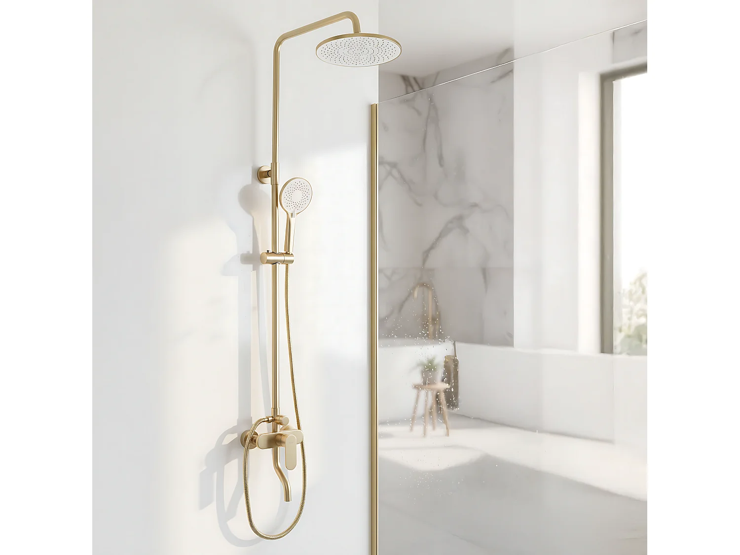 Set Doccia Rea Drop Brush Gold