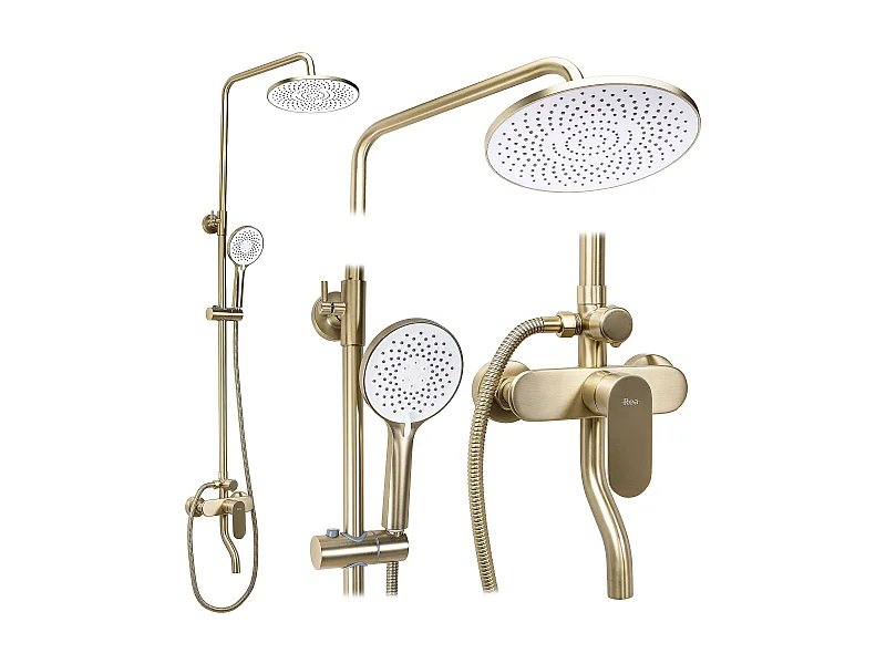 Set Doccia Rea Drop Brush Gold