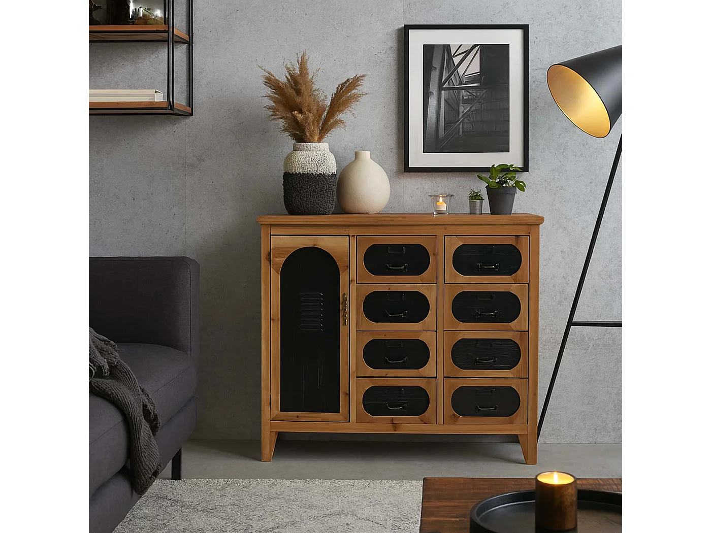 Commode de pharmacien MCW-O63,  Corps naturel