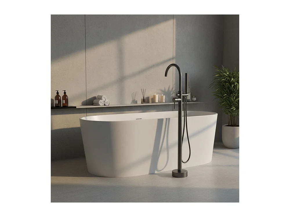 Torneira De Banheira De Chão Rea Lungo Titanium