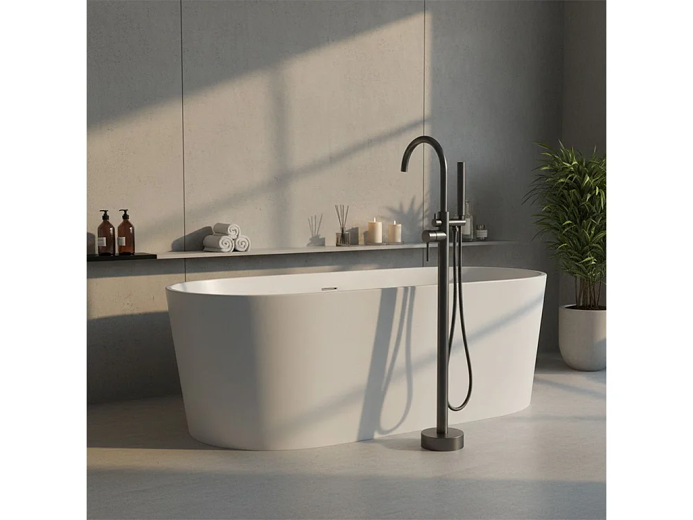 Vrijstaande Badmengkraan Rea Lungo Titanium