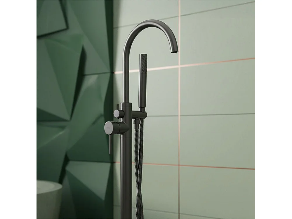 Vrijstaande Badmengkraan Rea Lungo Titanium