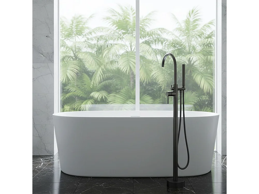 Vrijstaande Badmengkraan Rea Lungo Titanium