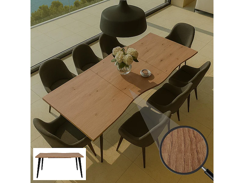 Eettafel MCW-O60,  walnootlook