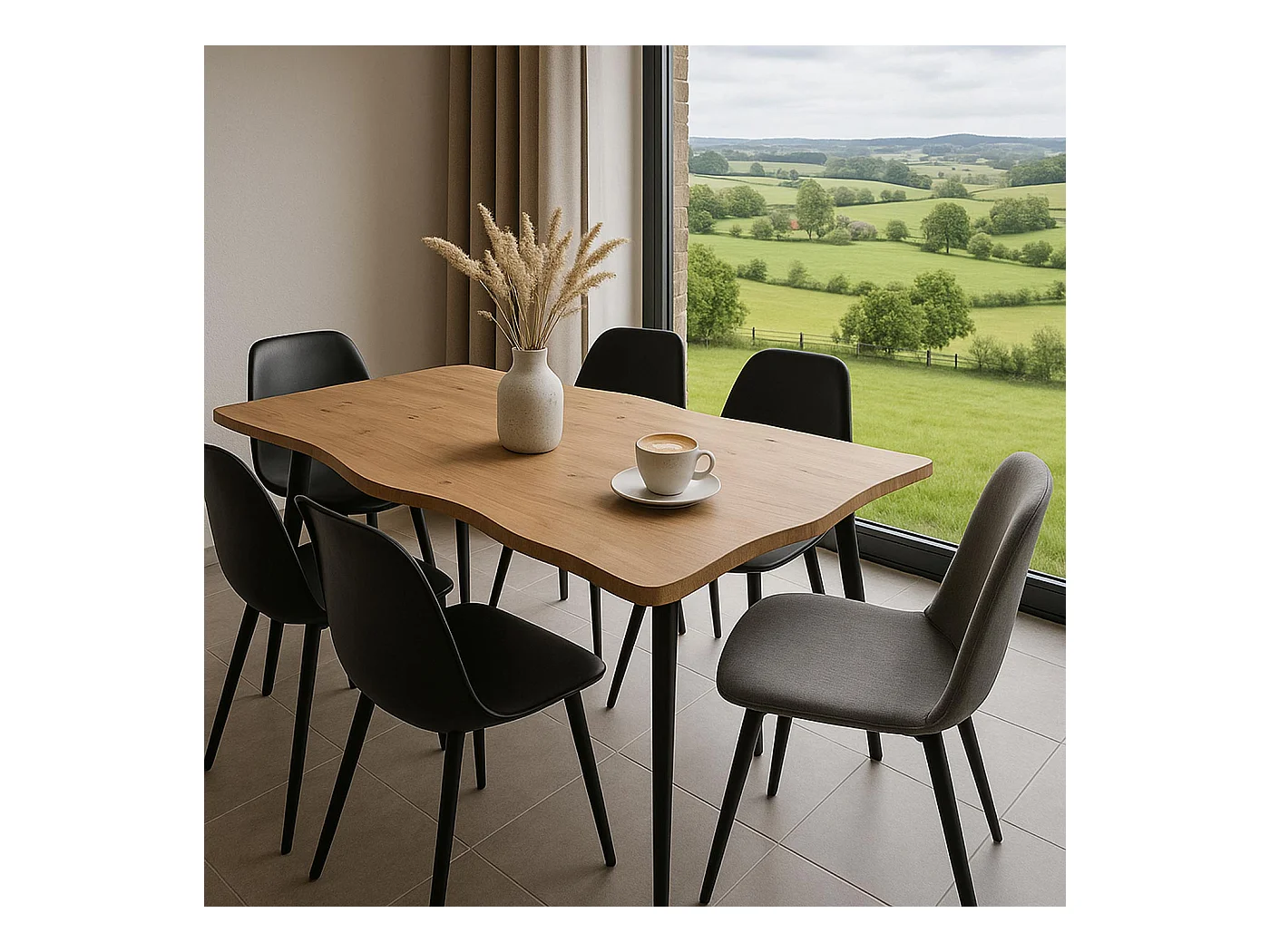 Eettafel MCW-O60,  walnootlook