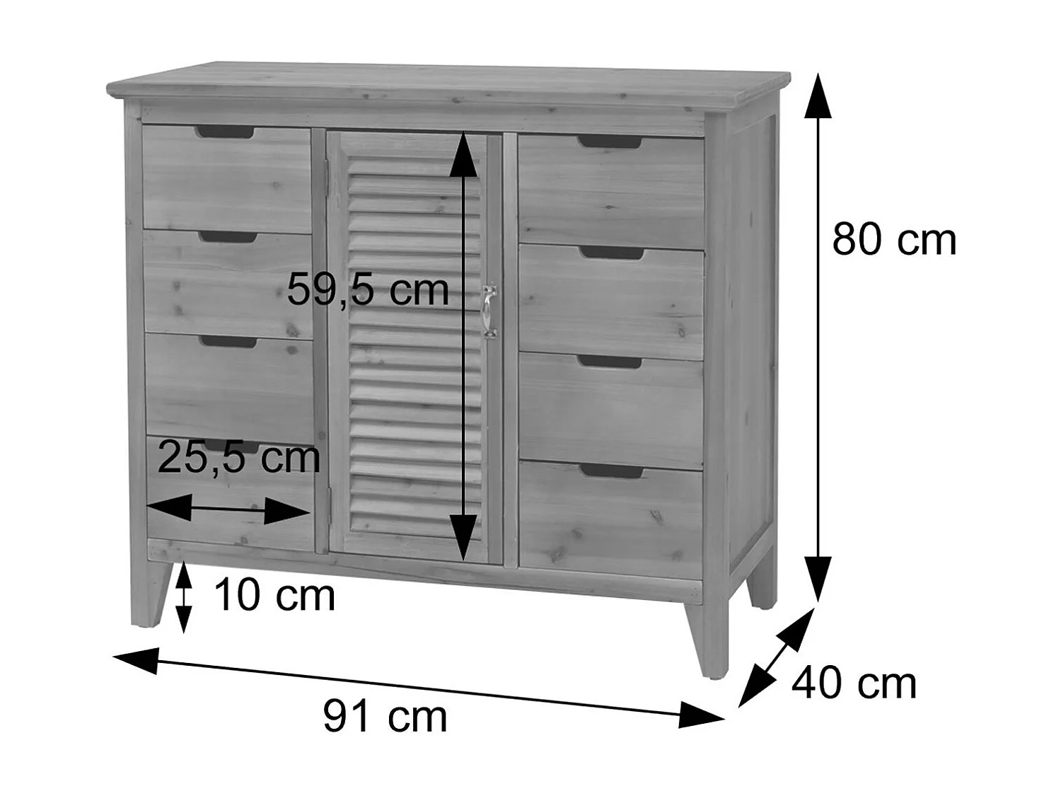 Commode de pharmacien MCW-O63,  Corps naturel