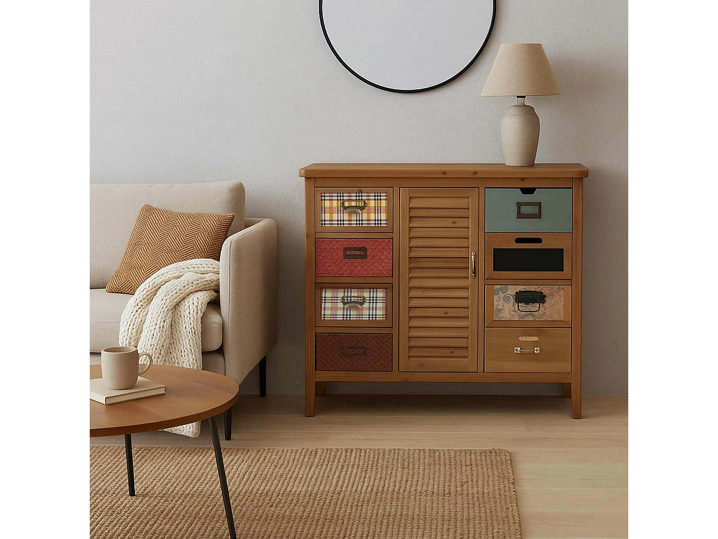 Commode de pharmacien MCW-O63,  Corps naturel