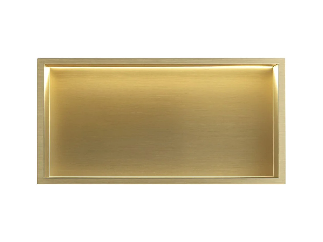 Étagère D'Encastrement Pour Salle De Bains Rea 30X60 Led Brush Gold