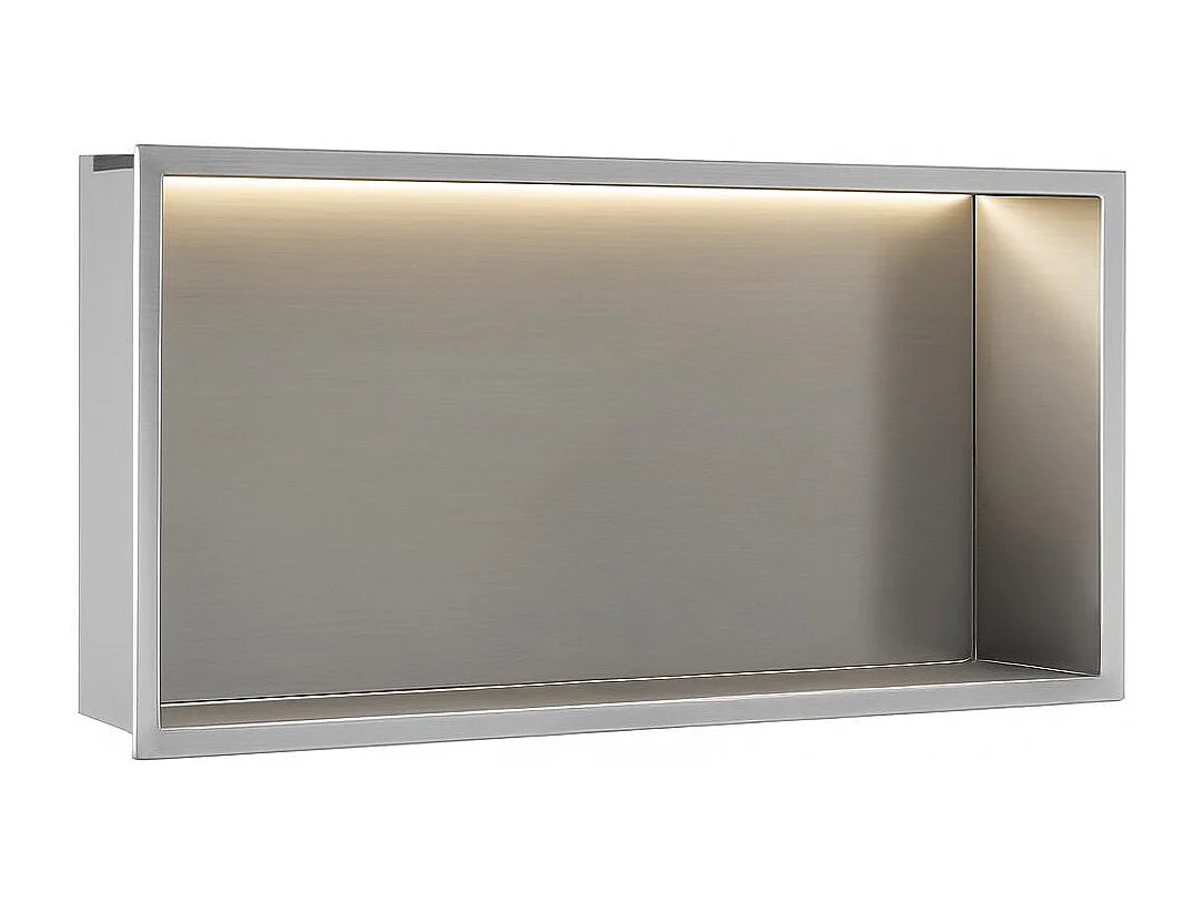Prateleira De Banheiro Rea 30X60 Led Brush Steel