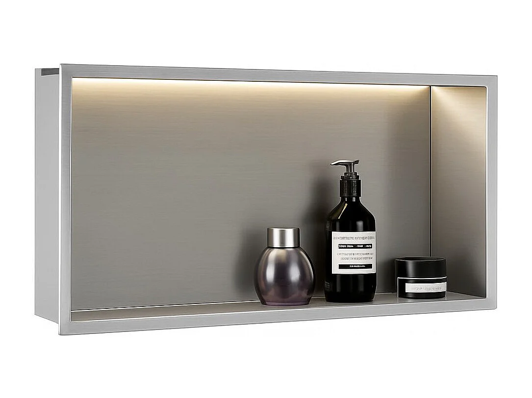 Prateleira De Banheiro Rea 30X60 Led Brush Steel