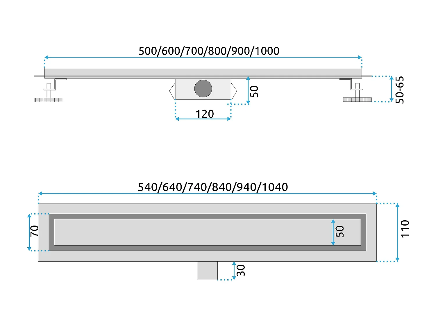 Drenaje Lineal Rea Neox 90 Brushed Gold