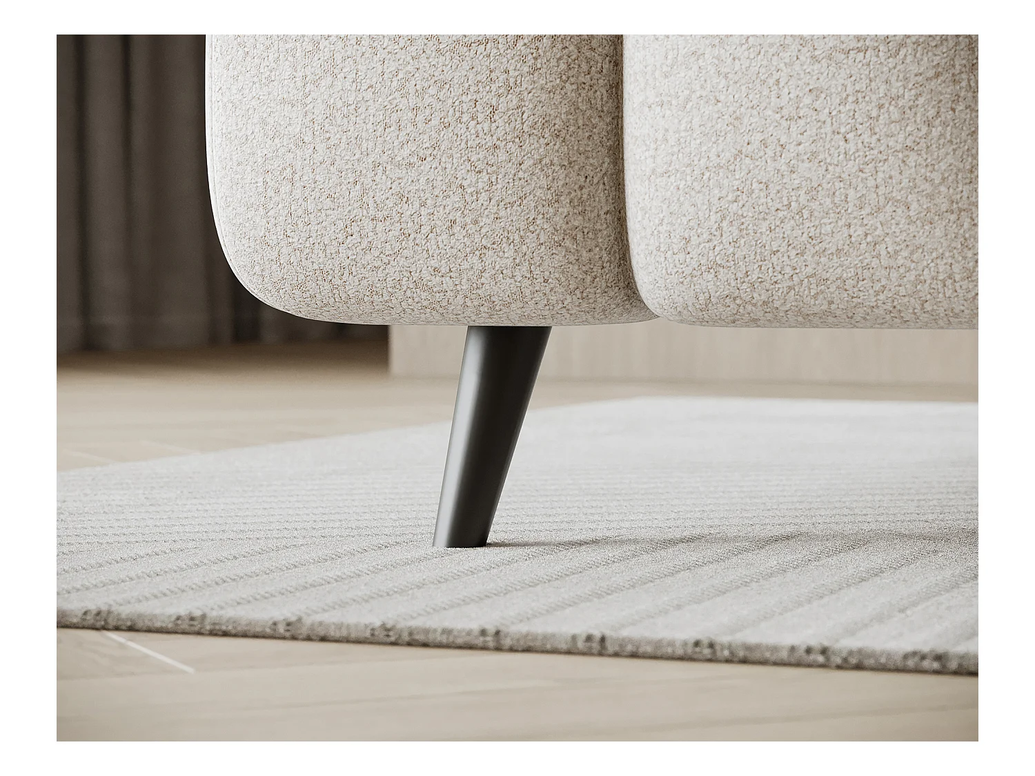 Letto box spring Damian/140x200/rivestimento in tessuto/Crema