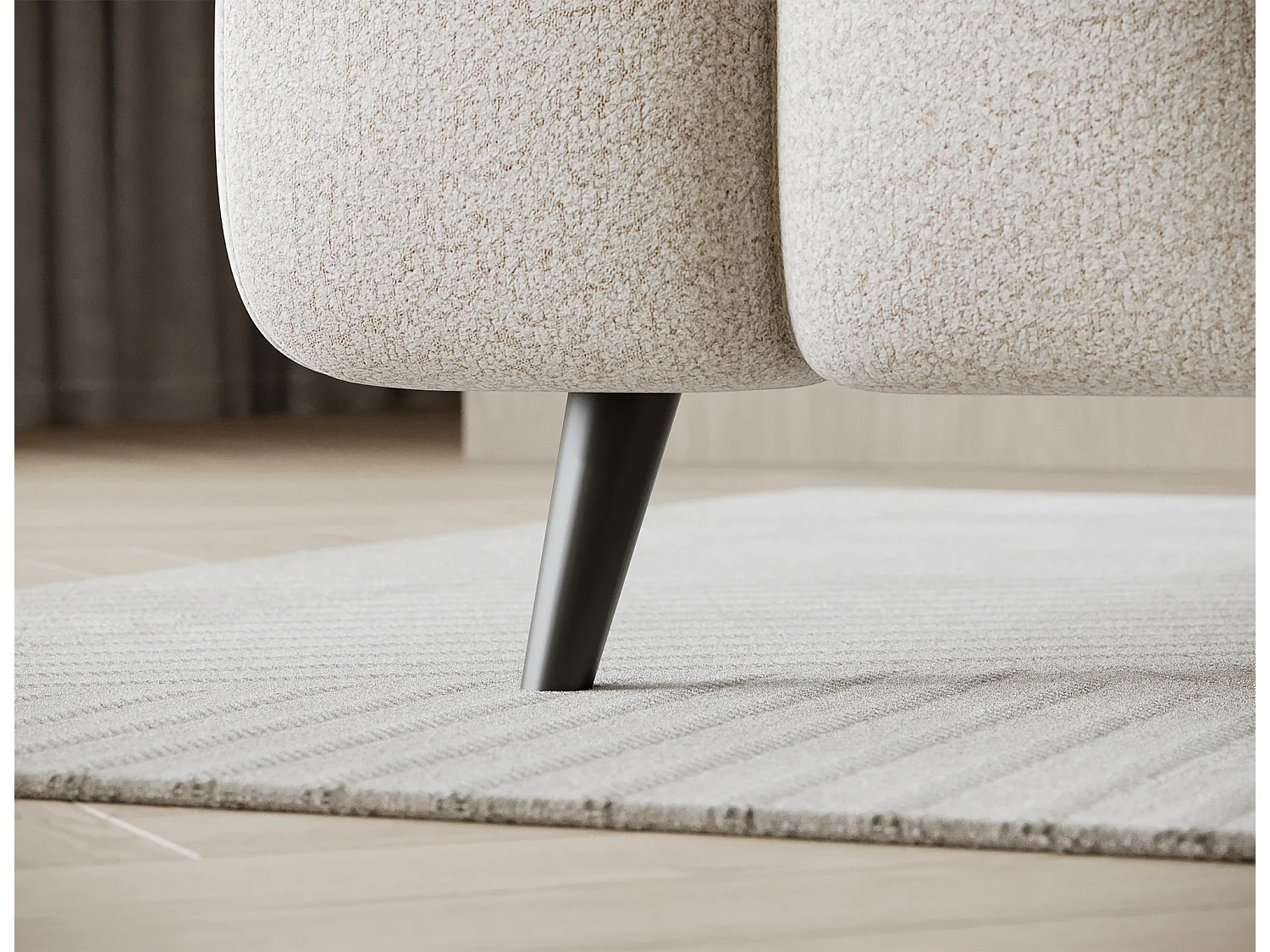 Letto box spring Damian/140x200/rivestimento in tessuto/Crema