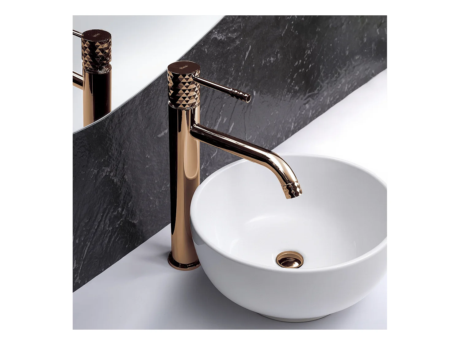 Torneira Para Lavatório Rea Lungo Diamond High Copper