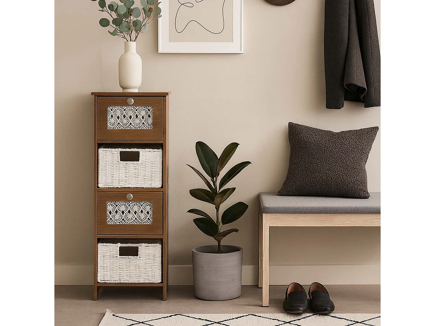 Commode MCW-O75,  marron