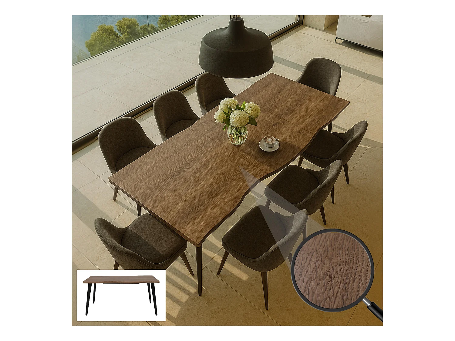 Eettafel MCW-O60,  licht eikenlook