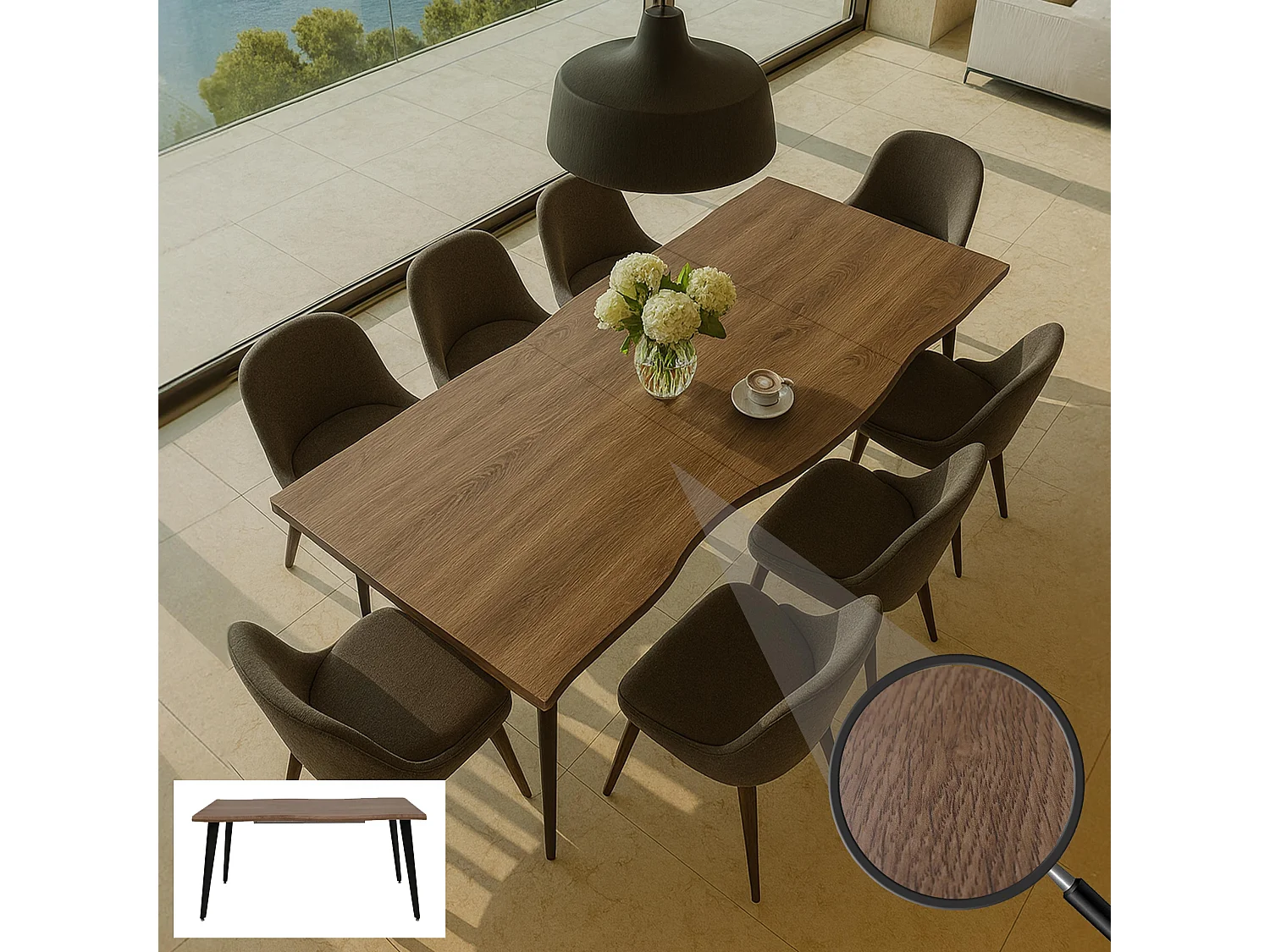 Stół do jadalni MCW-O60,  jasny dąb