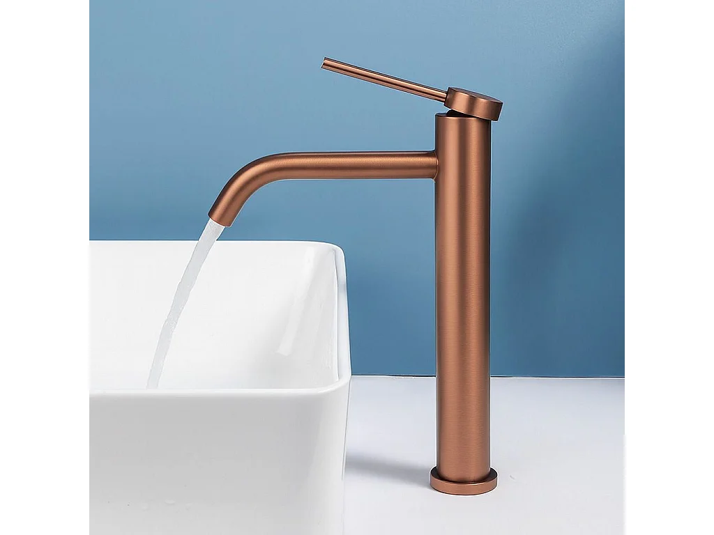 Robinet De Lavabo Rea Clif High Brush Copper