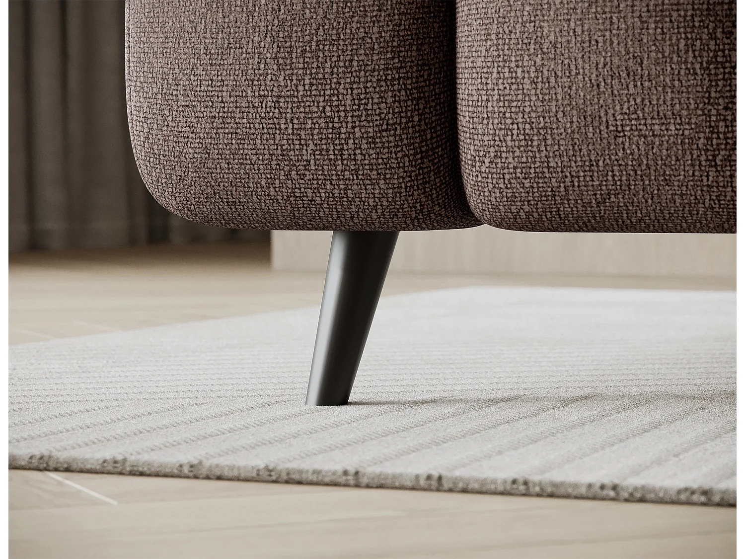 Letto box spring Damian/140x200/rivestimento in tessuto/Marrone