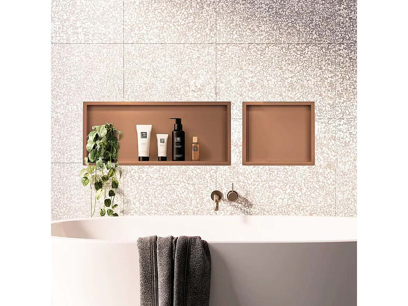 Étagère D'Encastrement Pour Salle De Bains Rea 30X60 Brush Copper