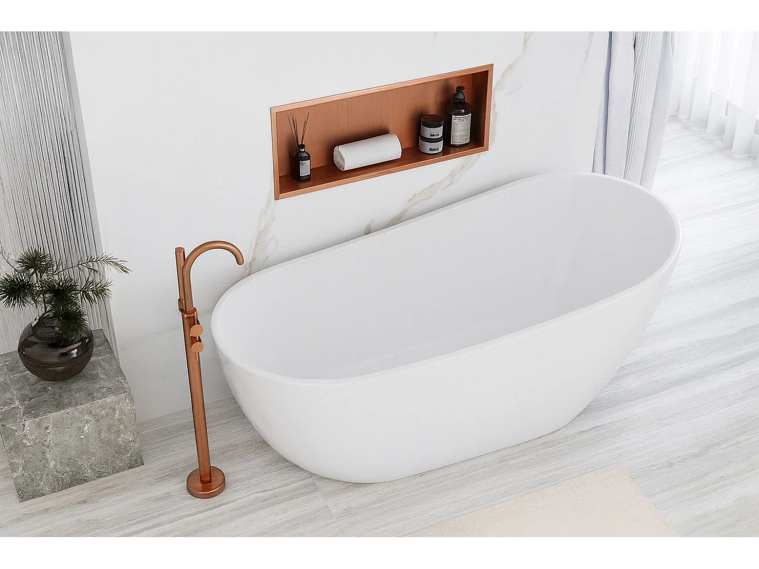 Étagère D'Encastrement Pour Salle De Bains Rea 30X60 Brush Copper