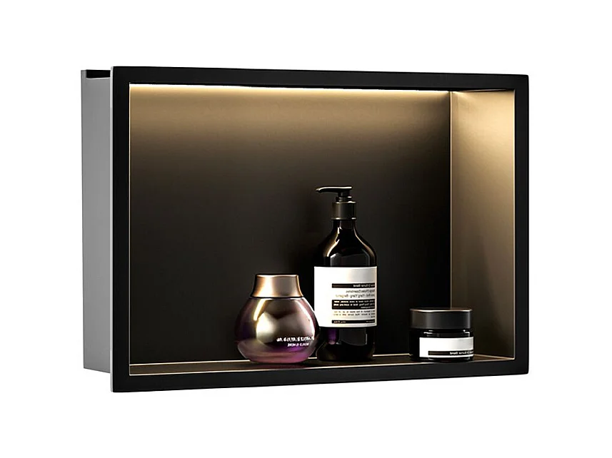 Étagère D'Encastrement Pour Salle De Bains Rea 30X45 Led Black