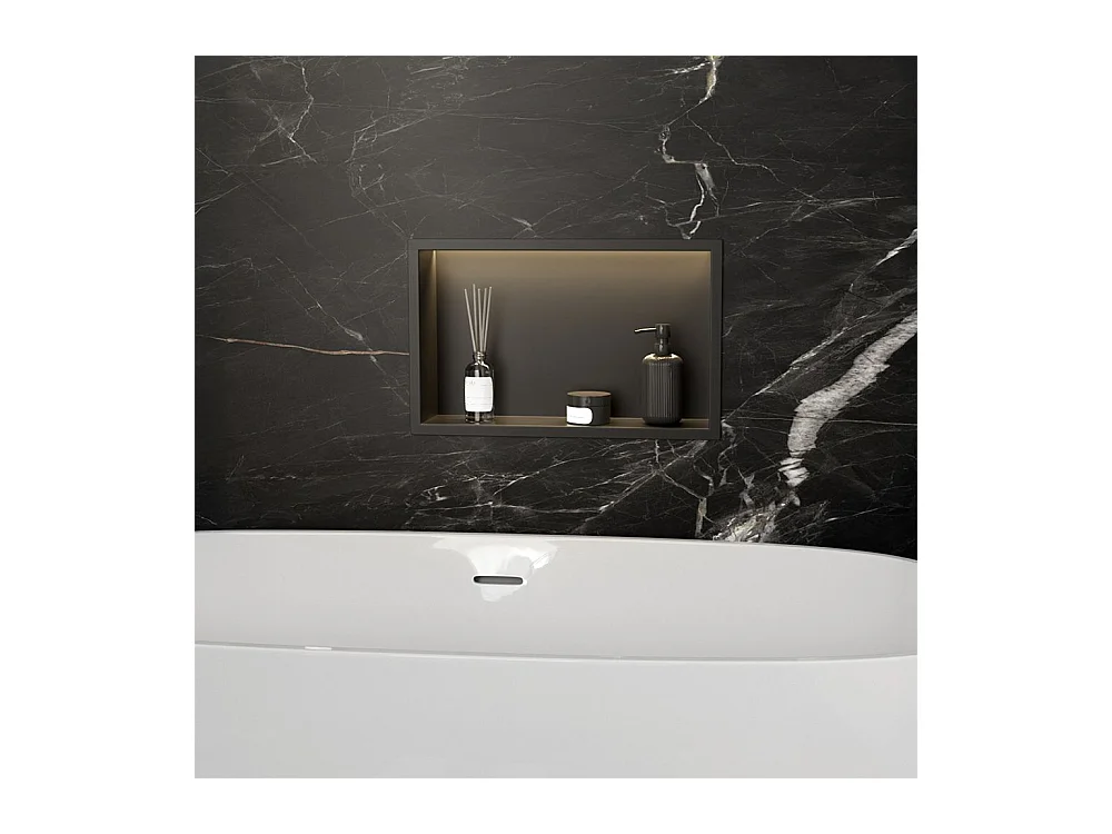 Étagère D'Encastrement Pour Salle De Bains Rea 30X45 Led Black