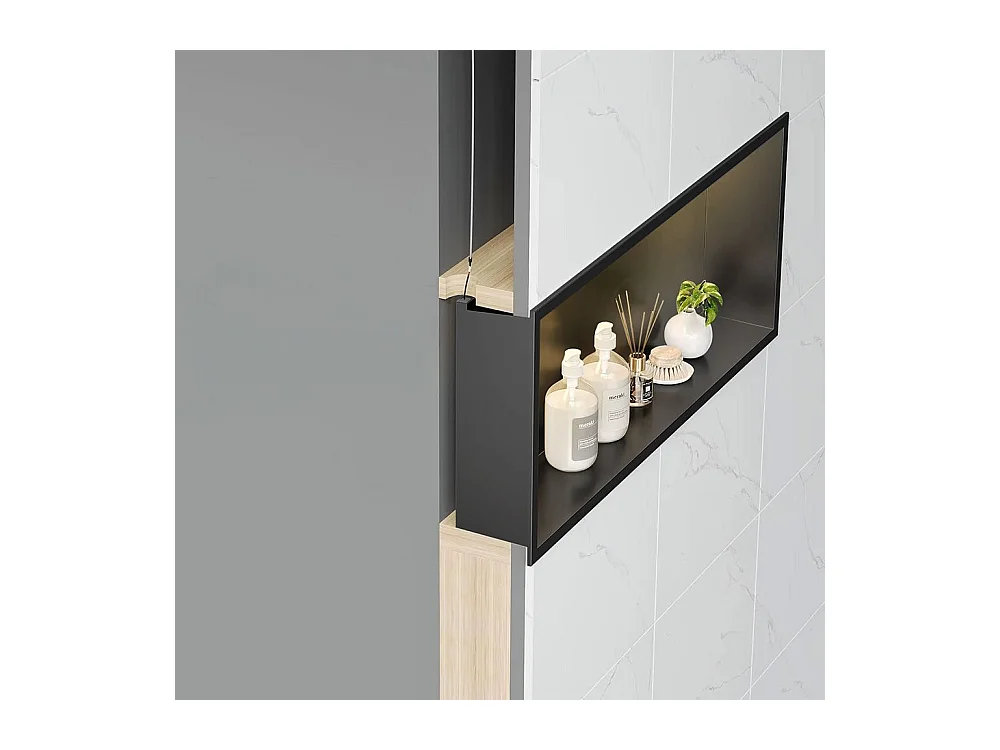 Étagère D'Encastrement Pour Salle De Bains Rea 30X45 Led Black